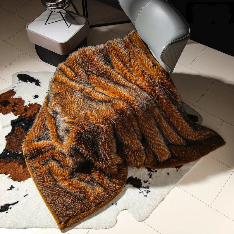 Weiche, luxuriöse Winterdecke aus Kunstfell