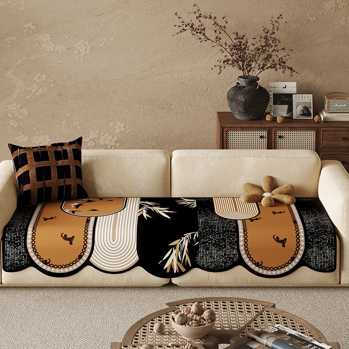 Rutschfester Sofabezug aus Chenille im Vintage-Stil