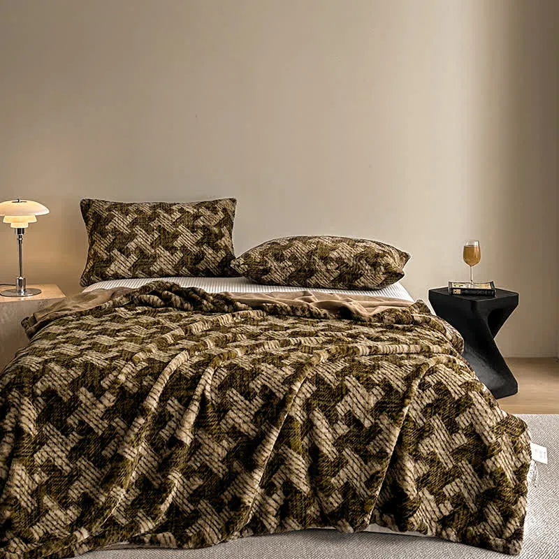 Sofa-Überwurfdecke aus Samt mit Windmühlenmotiv