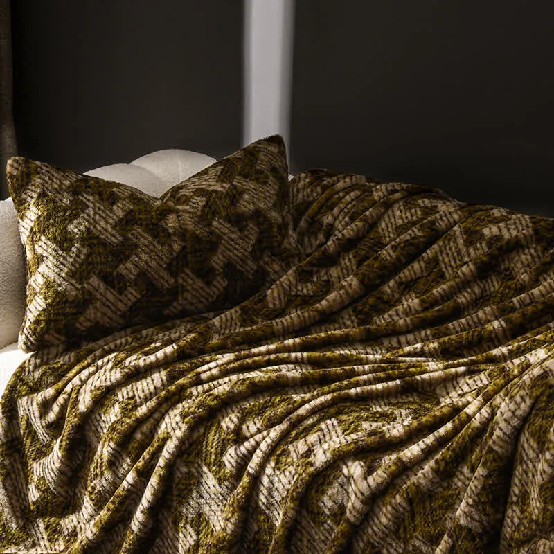 Sofa-Überwurfdecke aus Samt mit Windmühlenmotiv