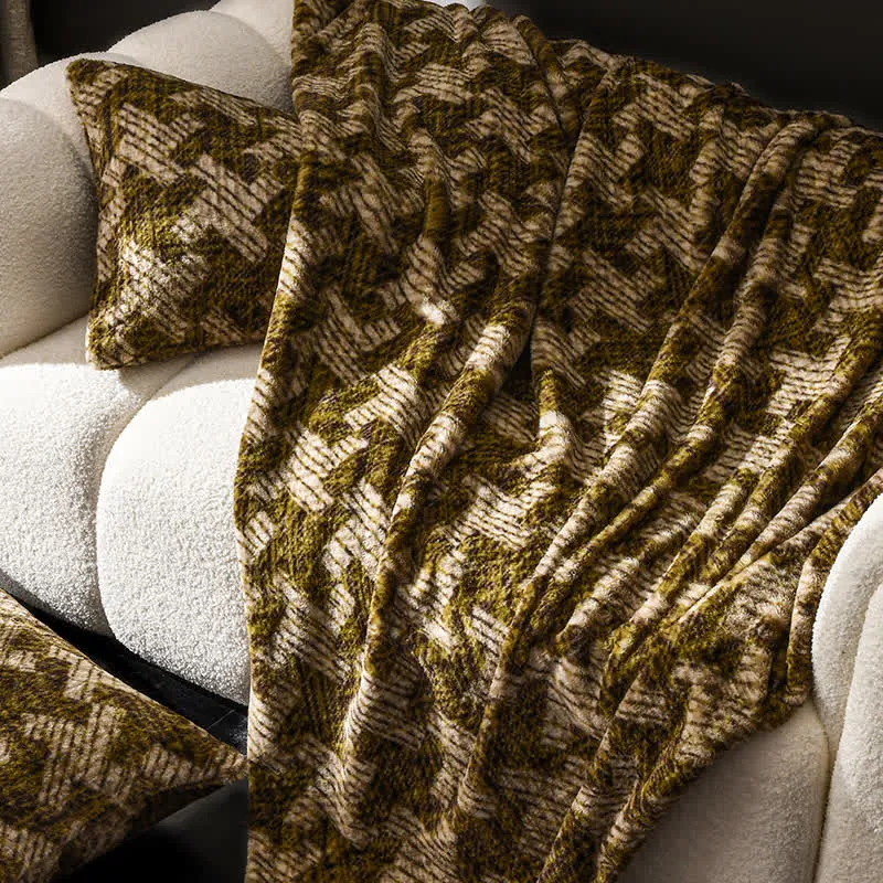Sofa-Überwurfdecke aus Samt mit Windmühlenmotiv
