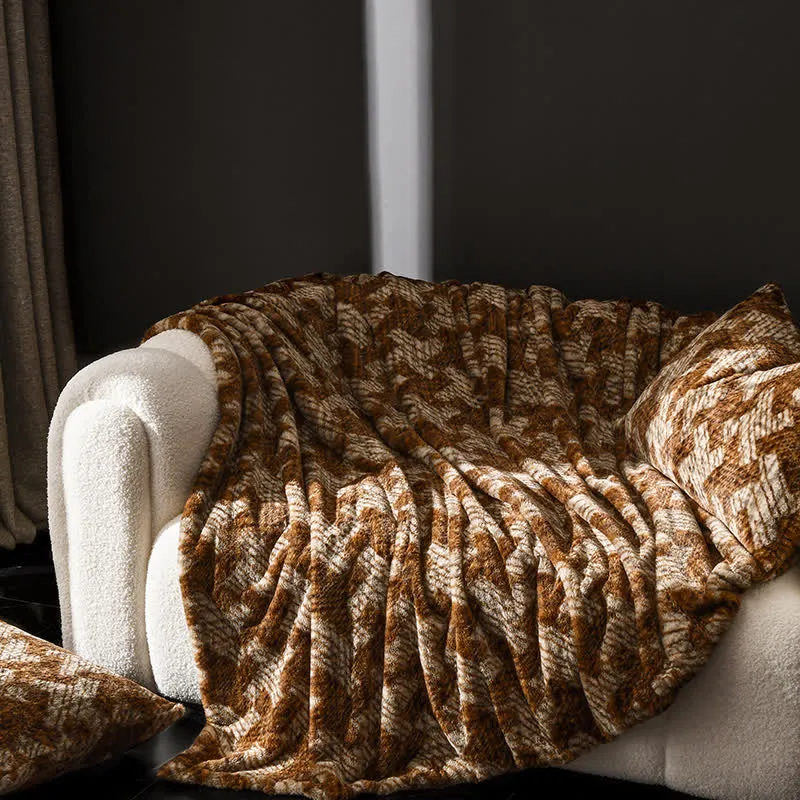Sofa-Überwurfdecke aus Samt mit Windmühlenmotiv