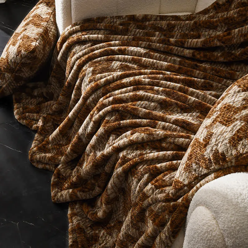 Sofa-Überwurfdecke aus Samt mit Windmühlenmotiv