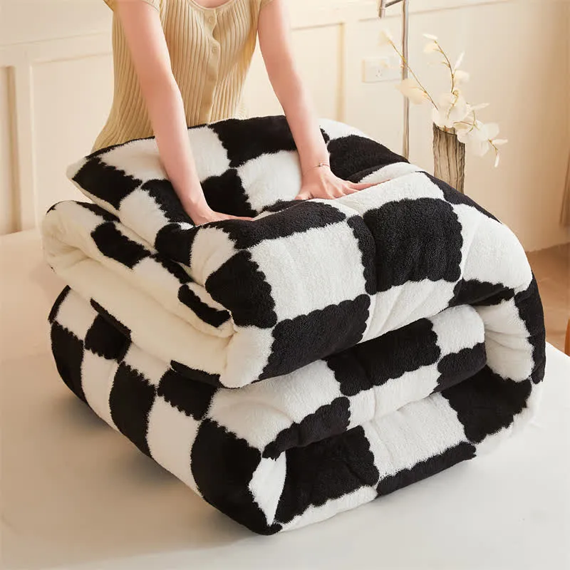 Schachbrett Fleecedecke Winterdecke