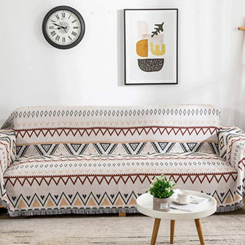 Ownkoti Indische geometrische Decke, wendbarer Sofabezug