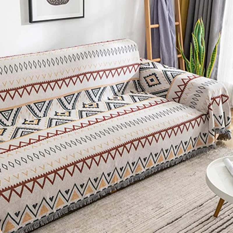 Ownkoti Indische geometrische Decke, wendbarer Sofabezug