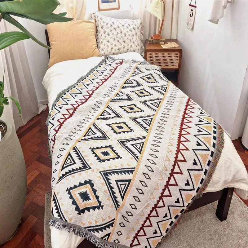 Ownkoti Indische geometrische Decke, wendbarer Sofabezug