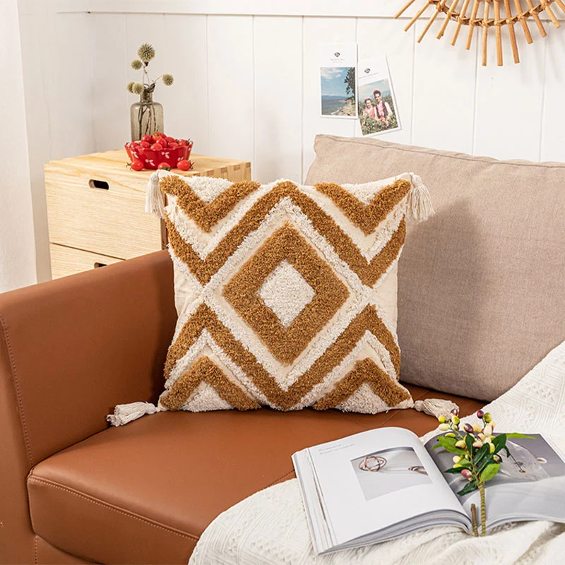 Ownkoti Marokko Jacquard-Kissenbezug mit Quasten