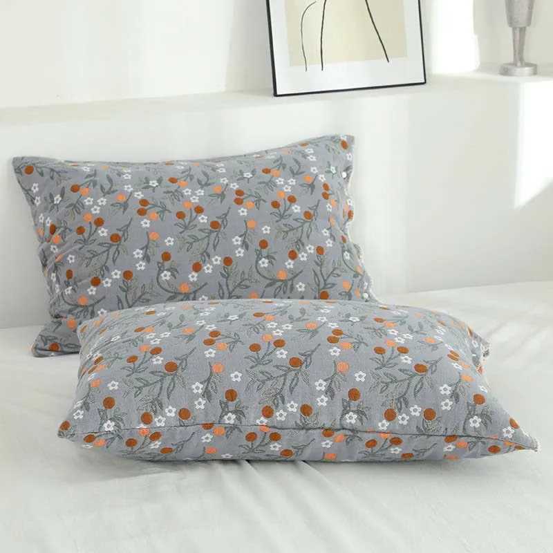 Ownkoti Kissenbezüge mit ländlichem Blumenmuster (2 Stück)