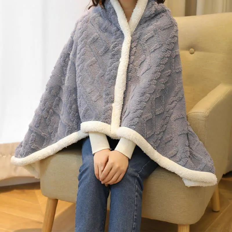 Warme Fleece-Schaldecke mit Argyle-Muster