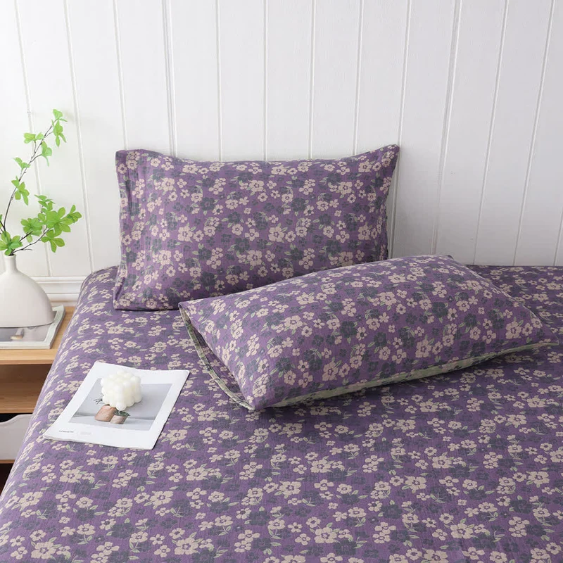 Weiche Kissenbezüge aus Baumwollgaze-Jacquard mit Blumenmuster (2 Stück)