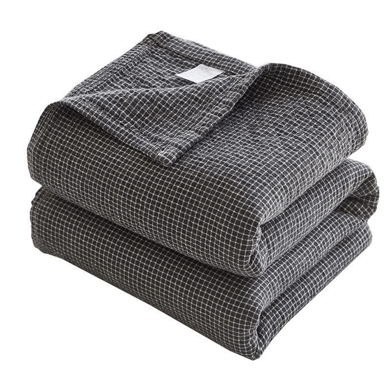 Wendesteppdecke aus Baumwolle mit einfarbigem Gittermuster