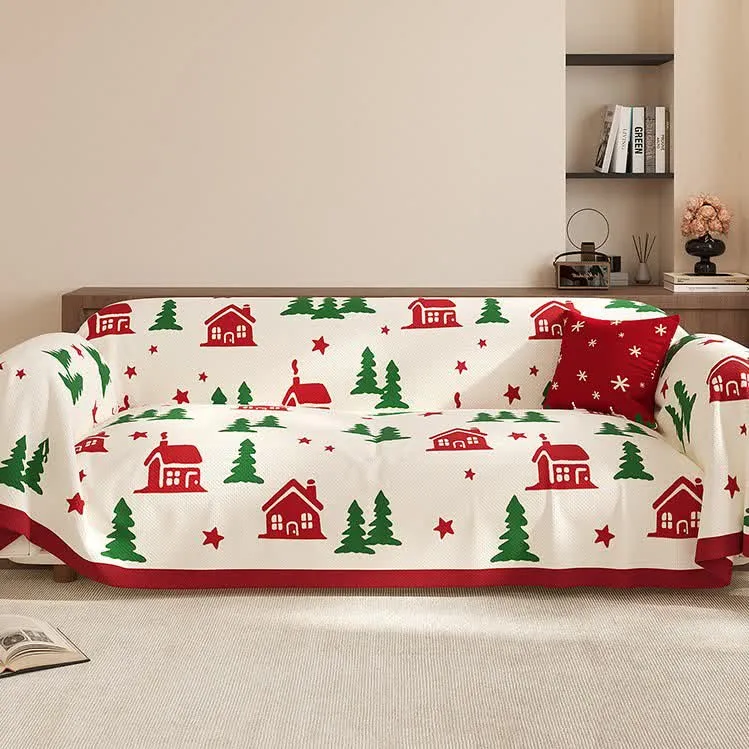Weihnachtlicher, festlicher, weicher, rutschfester Sofabezug