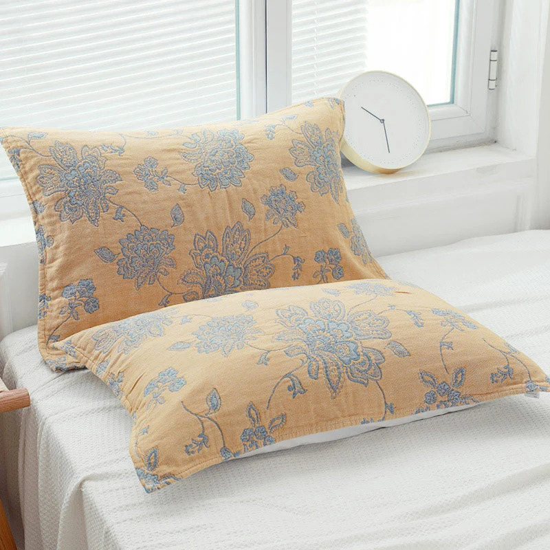 Doppelseitiges Kissenhandtuch aus Baumwolle mit Boho-Blumenmotiv (2 Stück)