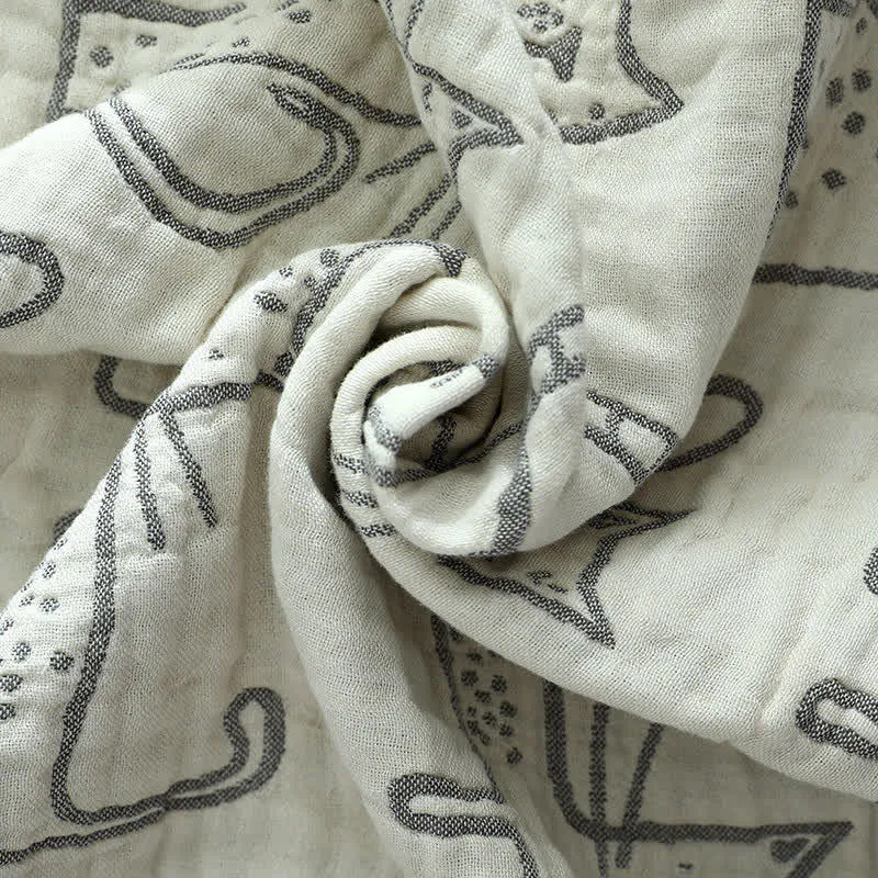 Ownkoti Kissen mit Katzen-Aufdruck, Handtuch, Bett, Baumwollkissen, Dekoration (2 Stück)