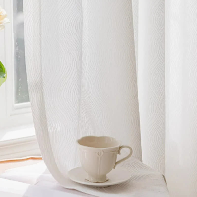 Transparenter Vorhang aus französischem Jacquard mit Blumenmuster