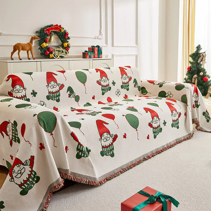 Funktioneller Sofabezug aus Chenille mit Weihnachtsmann-Motiv