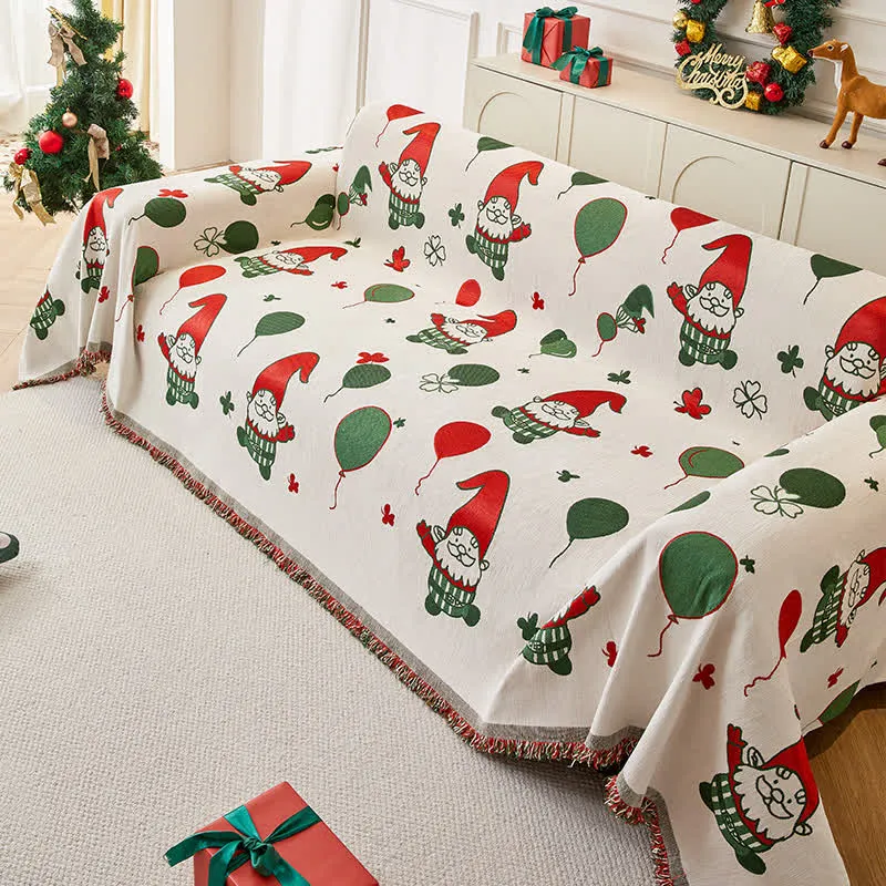 Funktioneller Sofabezug aus Chenille mit Weihnachtsmann-Motiv