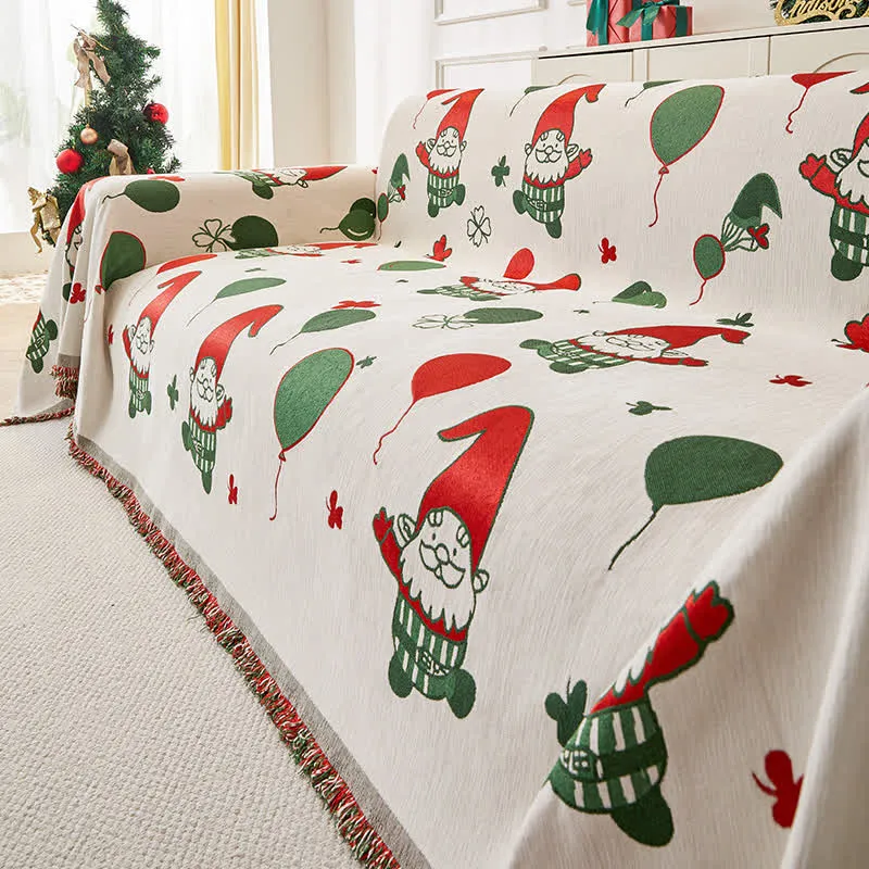 Funktioneller Sofabezug aus Chenille mit Weihnachtsmann-Motiv