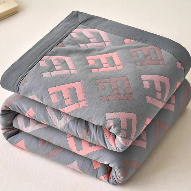 Luxuriöse, atmungsaktive Jacquard-Baumwollgaze-Decke