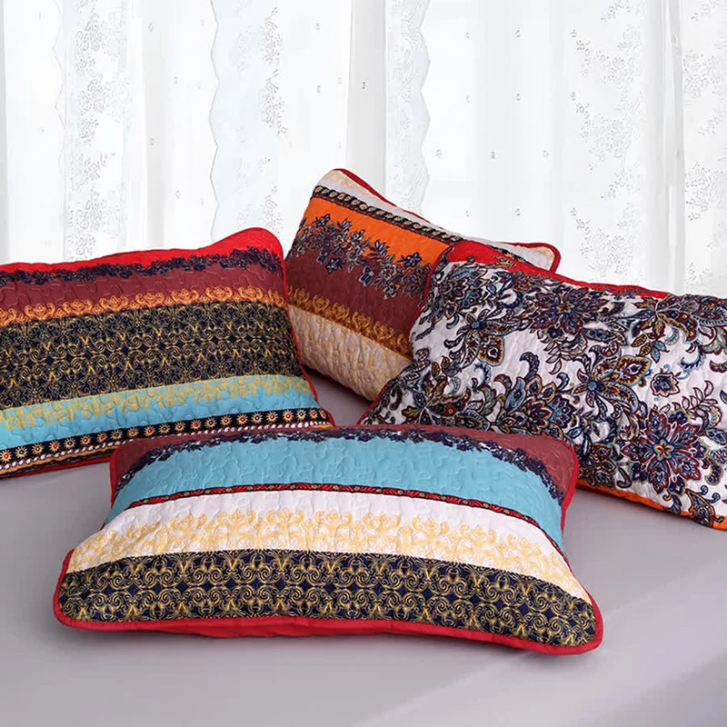 Bettwäscheset mit Steppdecke und weicher Tagesdecke im Bohemian-Stil (3-teilig)