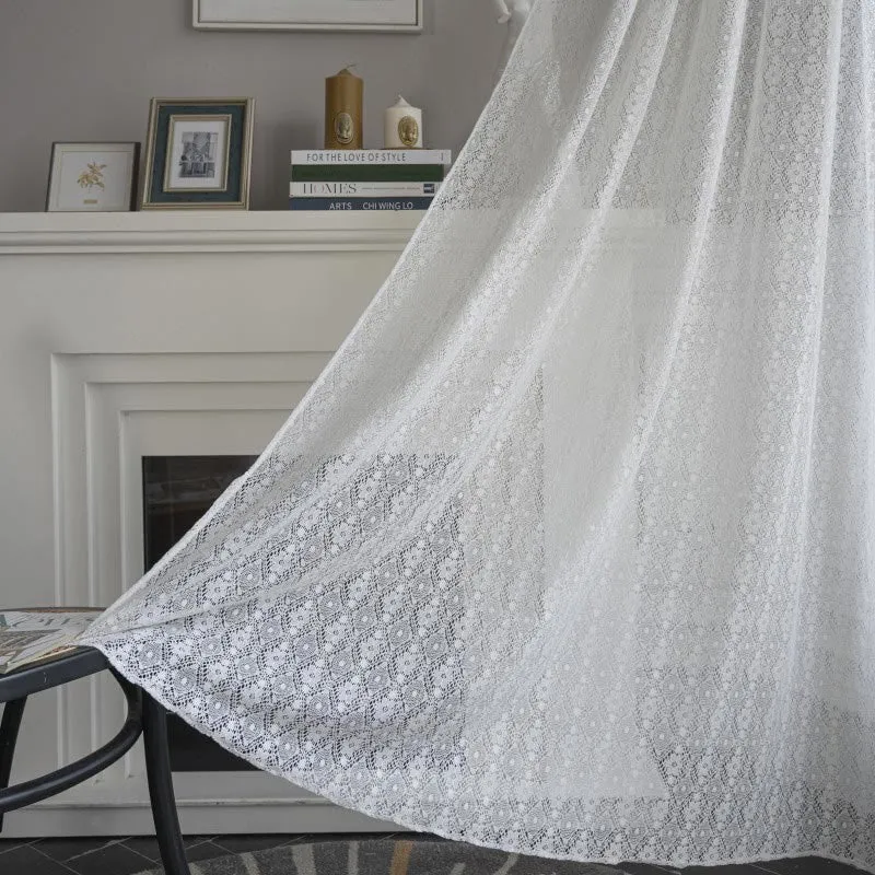 Ownkoti Jacquard-Blumen-Dekovorhang mit Hohlsaum