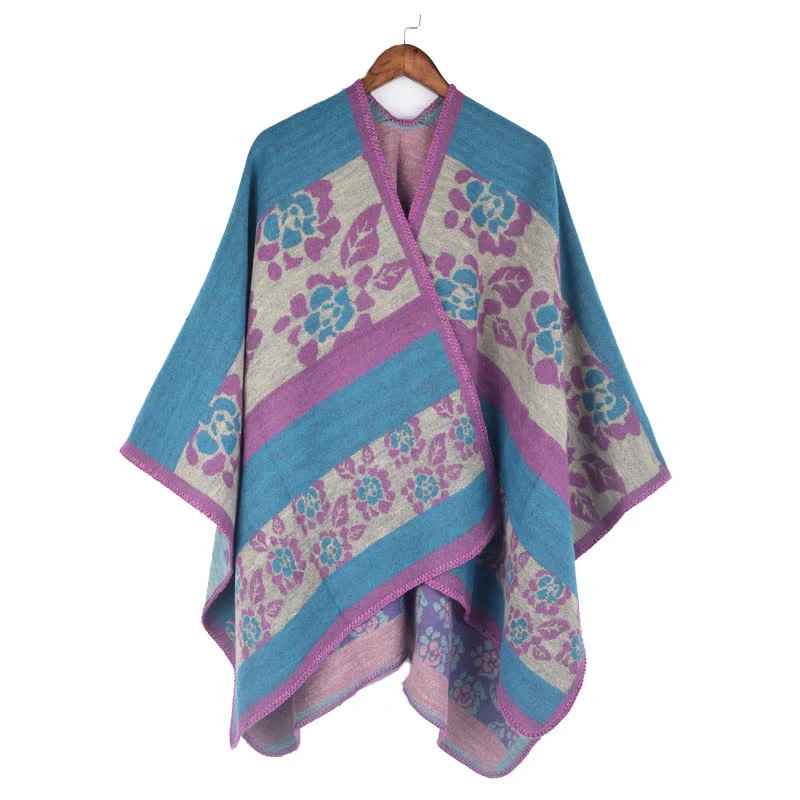 Jacquard-Blumen-Acryl-Schalcape
