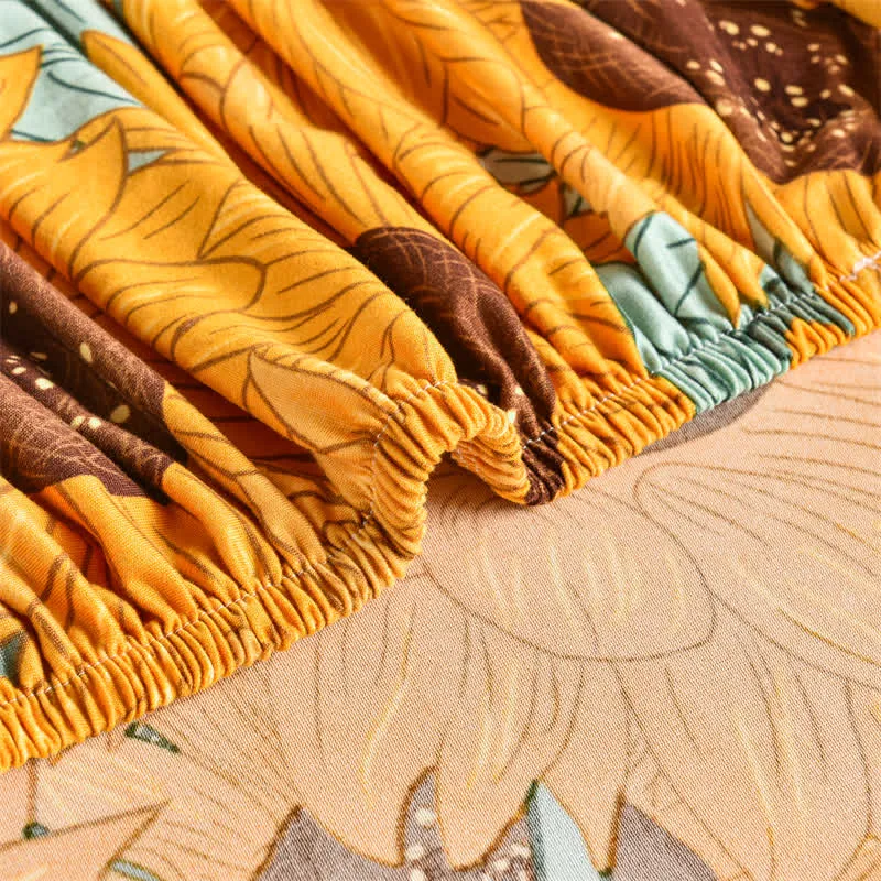 Elastischer, dehnbarer Couchbezug mit Sonnenblumenmotiv