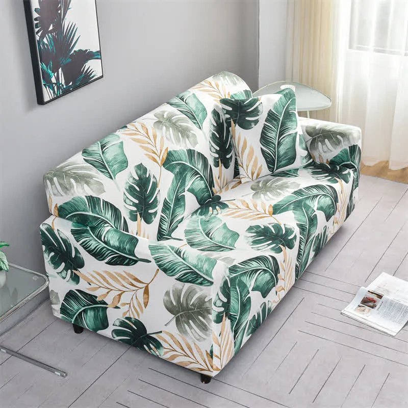 Elastischer, dehnbarer Sofabezug mit Bananenblatt-Motiv