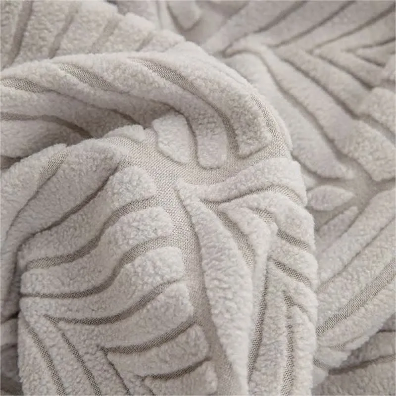 Einfarbiger Jacquard-Sofabezug mit Blattstruktur