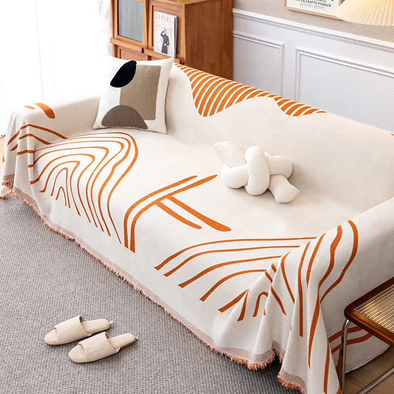 Chenille Simple Style Line Wendbarer Sofabezug