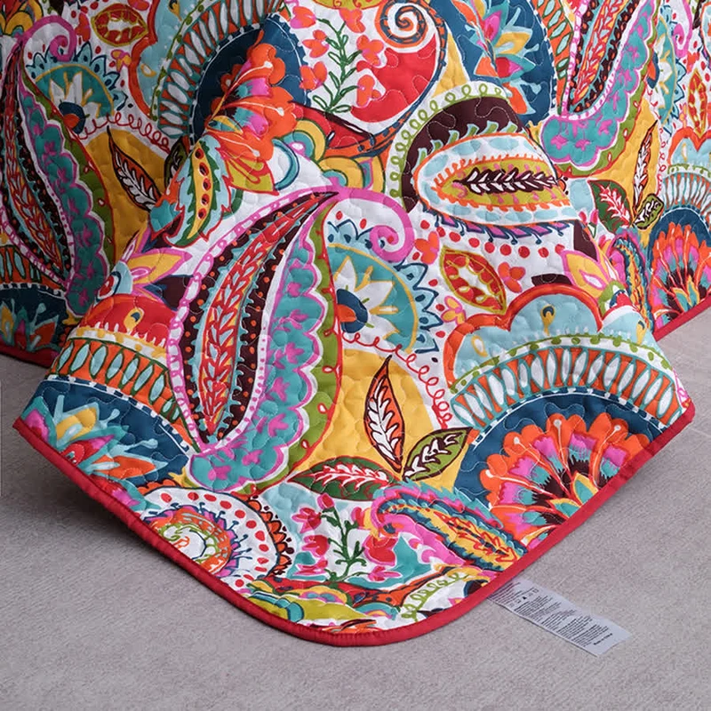 Elegantes Steppbettwäscheset im Bohemian-Stil (3-teilig)