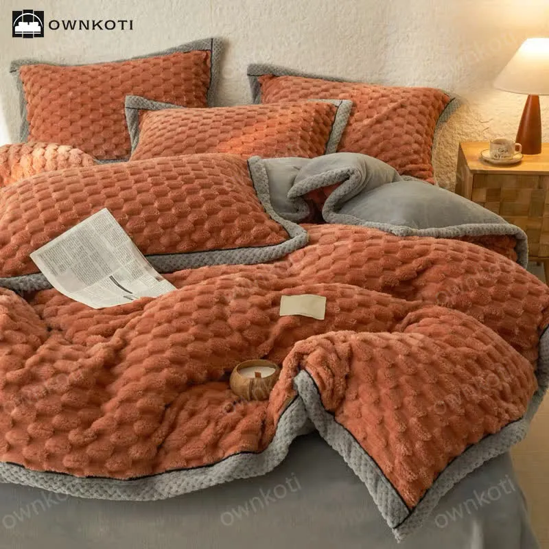 Weiches Flanell-Bettbezug-Bettwäscheset (4-teilig)