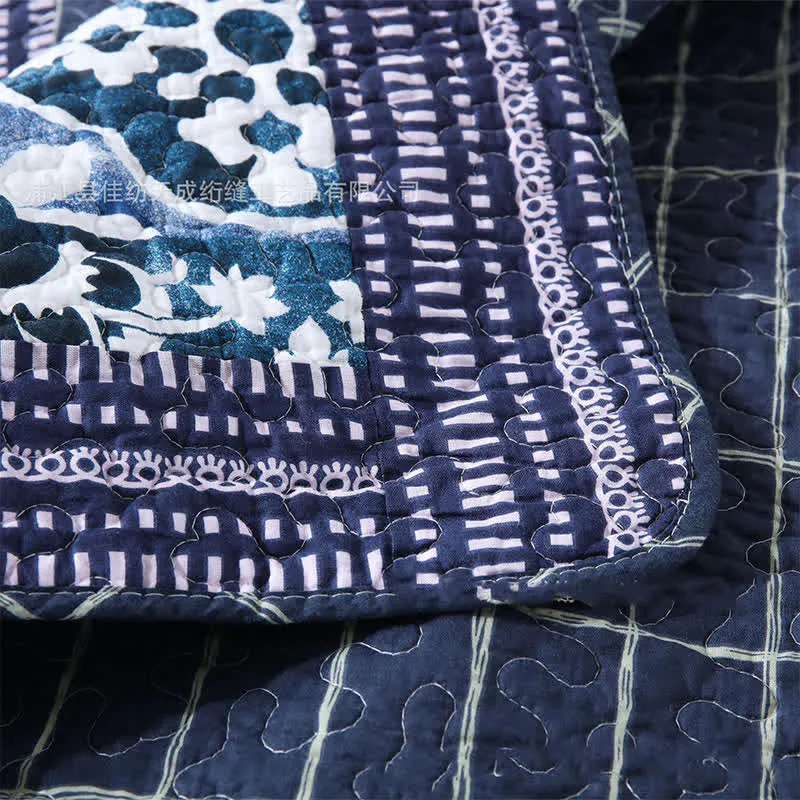Gestepptes Bettwäscheset aus Baumwolle mit Retro-Paisleymuster (3-teilig)