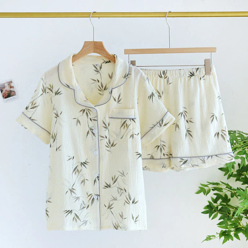 Pastorales Pyjama-Set aus Bambus-Baumwolle