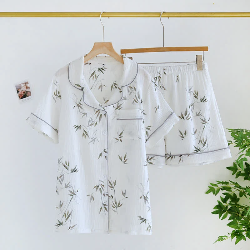 Pastorales Pyjama-Set aus Bambus-Baumwolle