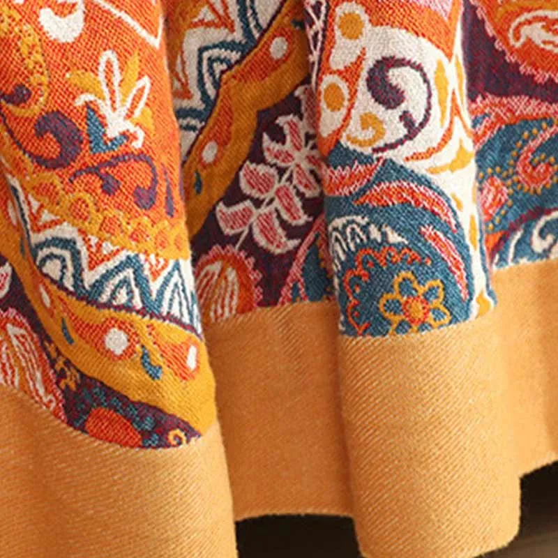 Boho-Sofadecke aus Baumwolle in Orange