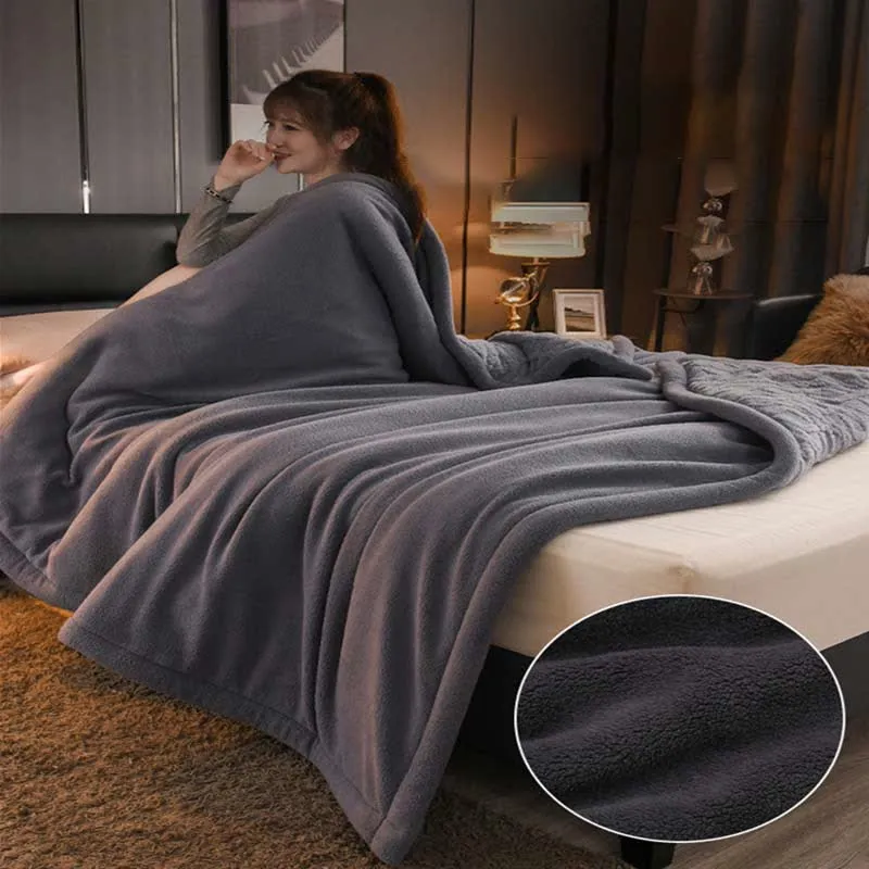 Luxuriöse, dicke, warme Fleece-Überwurfdecke