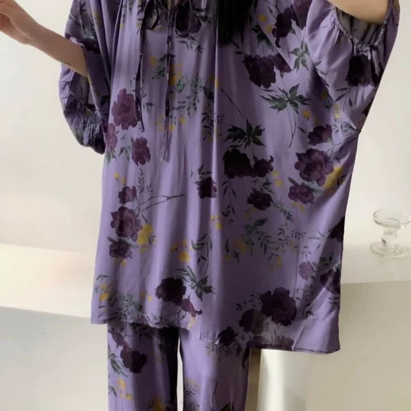 Vintage-Nachtwäsche-Set in Übergröße mit Rosenmuster