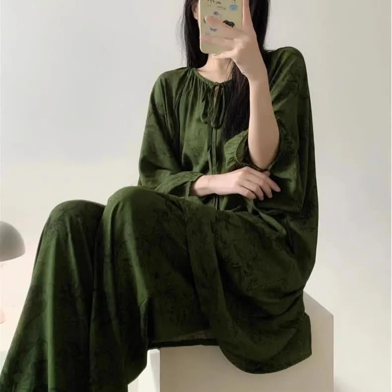 Retro Plus Size Nachtwäsche-Set mit weichem Blumenmuster