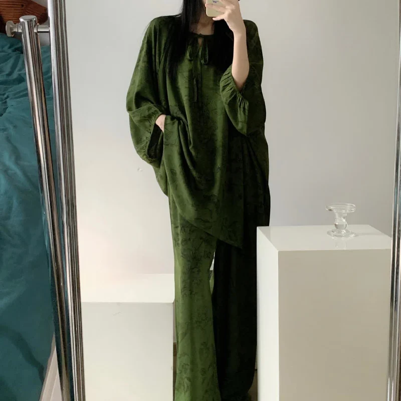 Retro Plus Size Nachtwäsche-Set mit weichem Blumenmuster