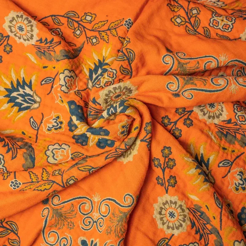 Ownkoti Vintage Überwurfdecke mit Blumenmuster, Sofabezug