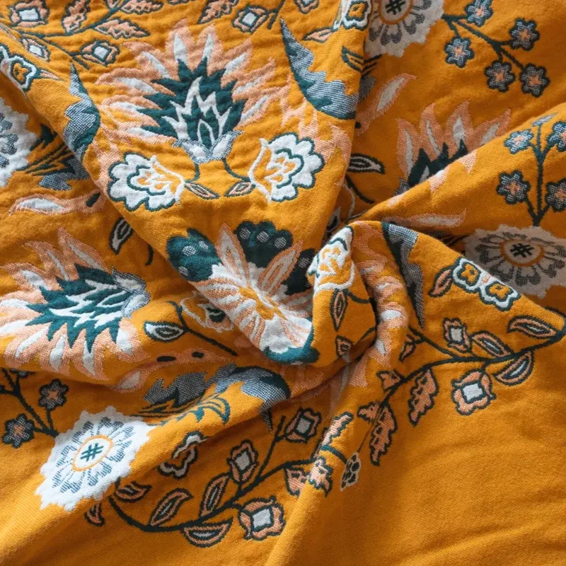 Ownkoti Vintage Überwurfdecke mit Blumenmuster, Sofabezug