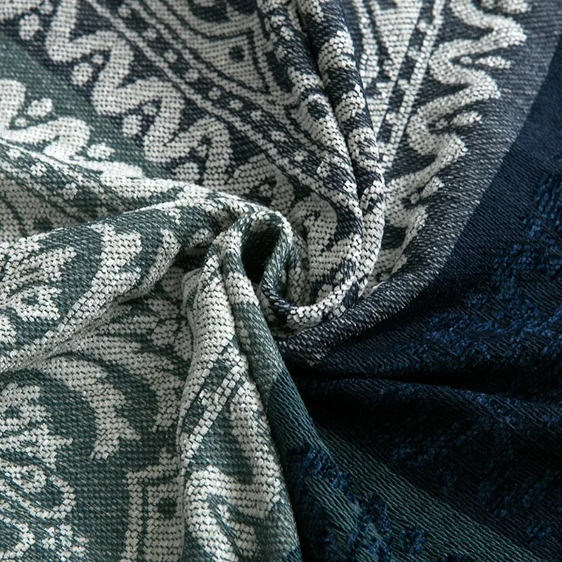 Ownkoti – Böhmische Strickschaldecke mit Blumenquaste