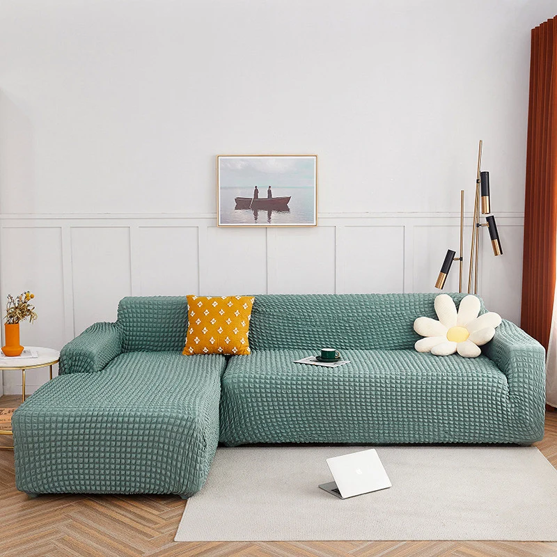 Ownkoti Pure Color Seersucker Dehnbarer Sofabezug