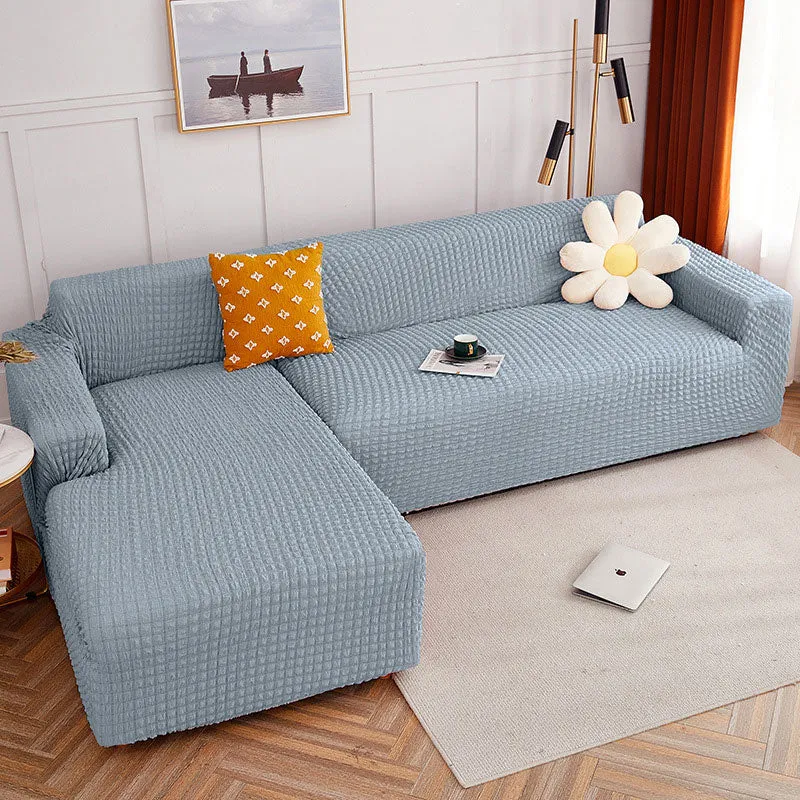 Ownkoti Pure Color Seersucker Dehnbarer Sofabezug