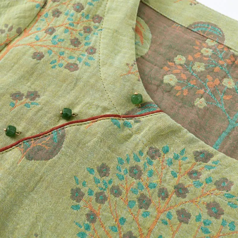 Loungewear-Set aus Jacquard-Baumwolle mit Blattbaum-Print