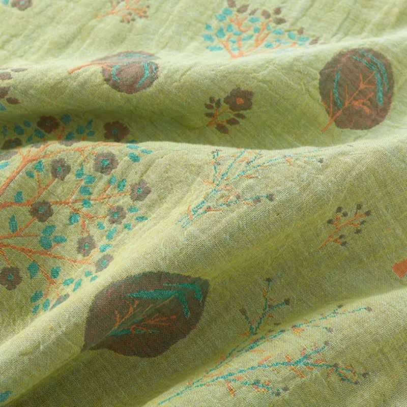 Loungewear-Set aus Jacquard-Baumwolle mit Blattbaum-Print