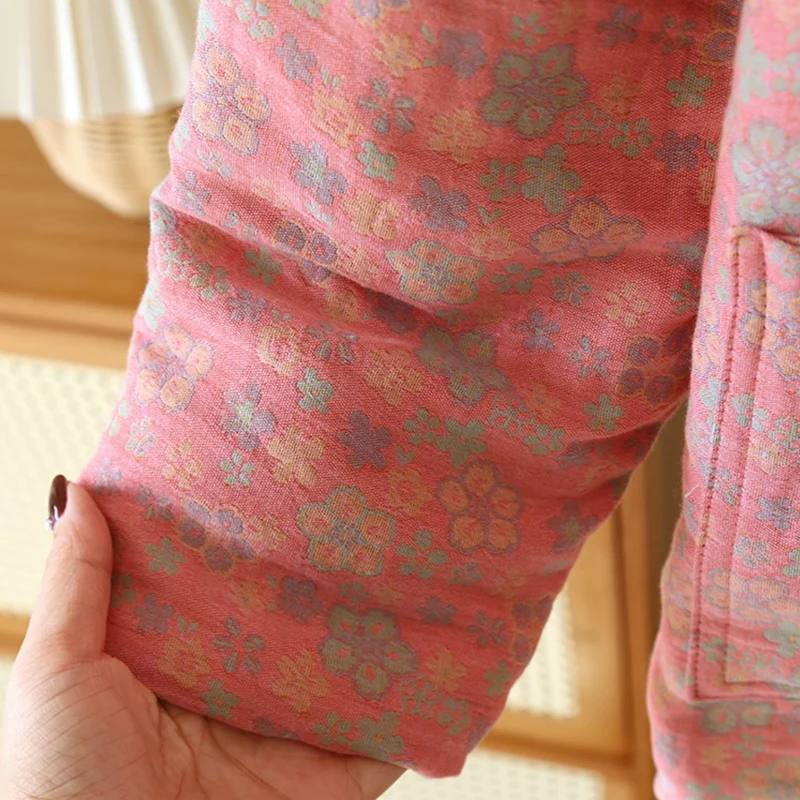Button-down-Pyjamaoberteil aus reiner Baumwolle im Pastoralstil