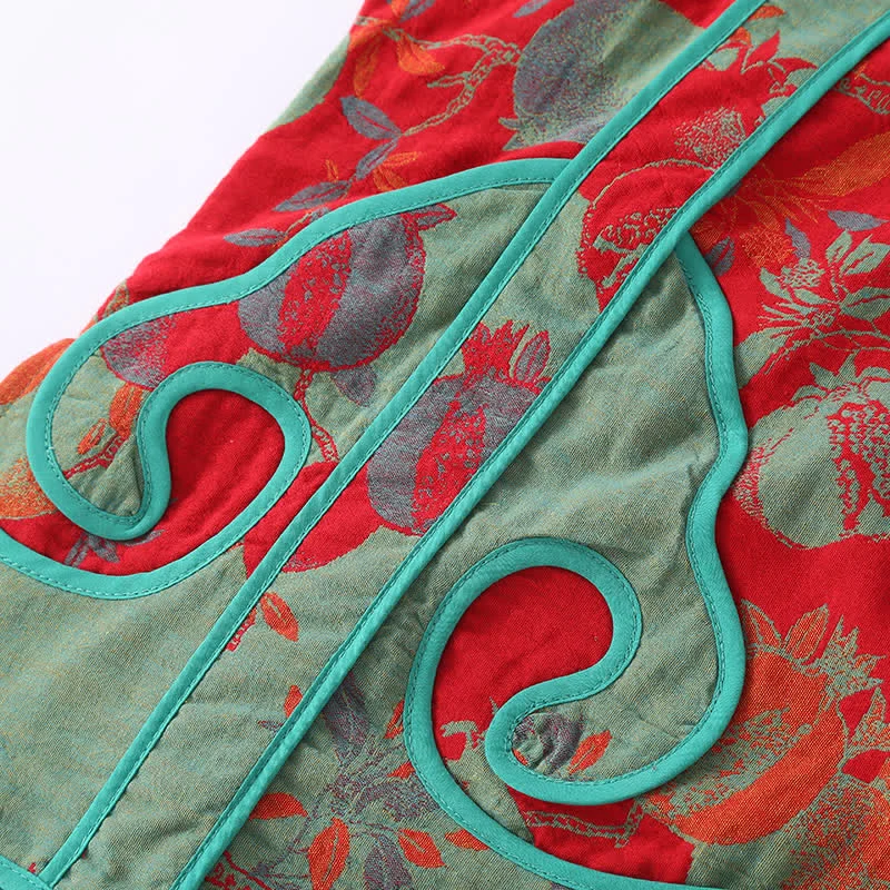 Jacquard-Nachtwäscheset aus Baumwollgaze mit Granatapfelmotiv